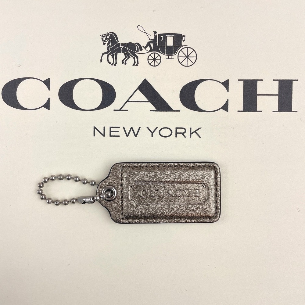 Vintage COACH Purse Hang Tag Metallic Bronze Medium 2.5" x 1.25"